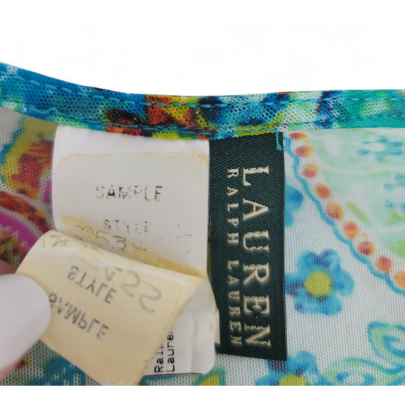 Lauren Ralph Lauren Mesh Swim‎ Cover-Up Dress S Paisley Boho Beachwear - Picture 4 of 7